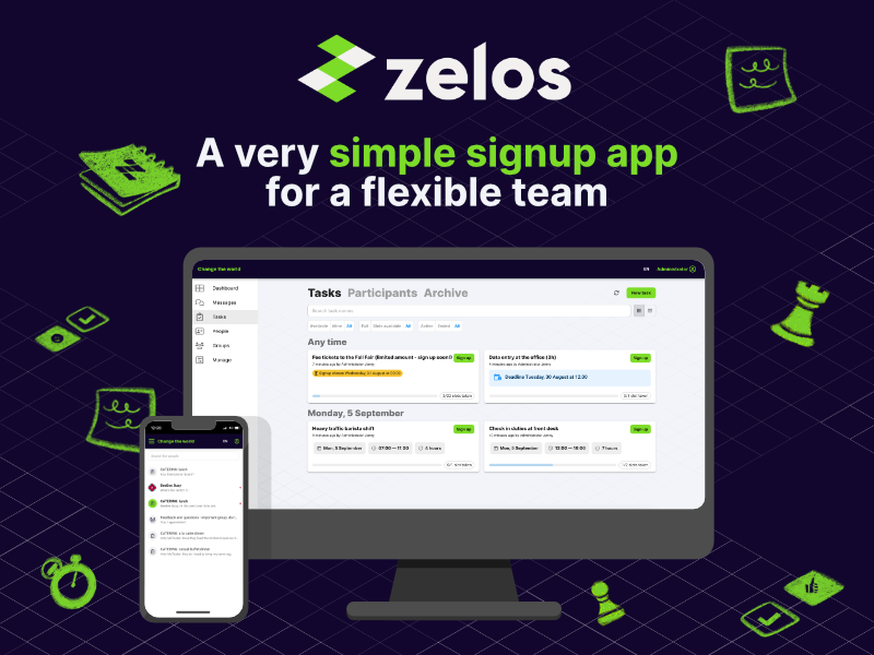 screenshot of Zelos Team Management